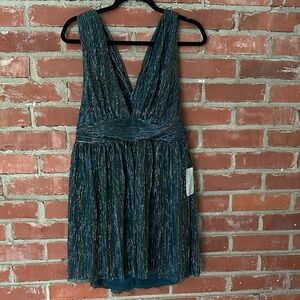 Lulu's Shimmering Teal Backless Dress